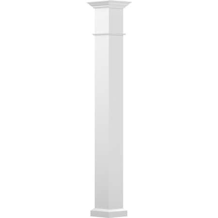 Ekena Millwork 8" x 9' Endura-Aluminum Wellington Style Column, Square Shaft (Load-Bearing 20,000 lbs) Non-Tapered EA0809ENPSEWEWE